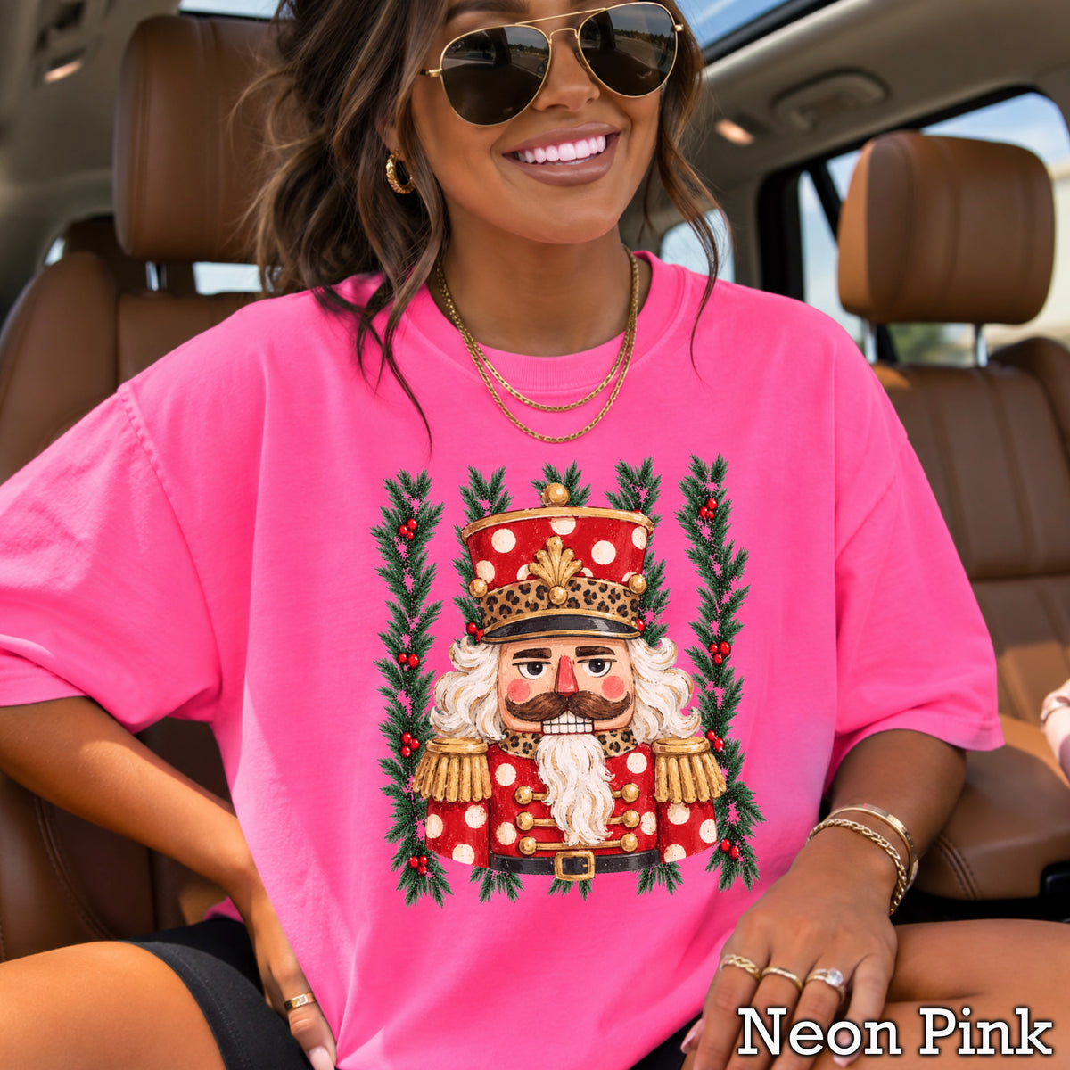 Preppy Nutcracker Christmas Comfort Color Graphic Tee