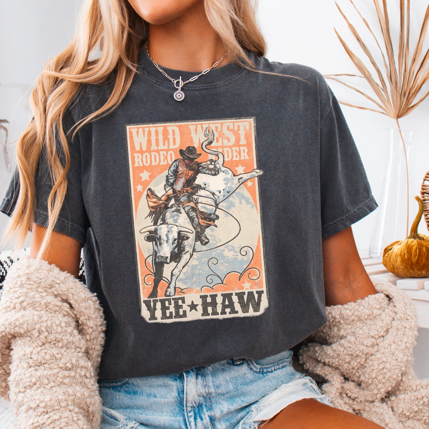 Wild West Rodeo Rider Comfort Color Graphic Tee