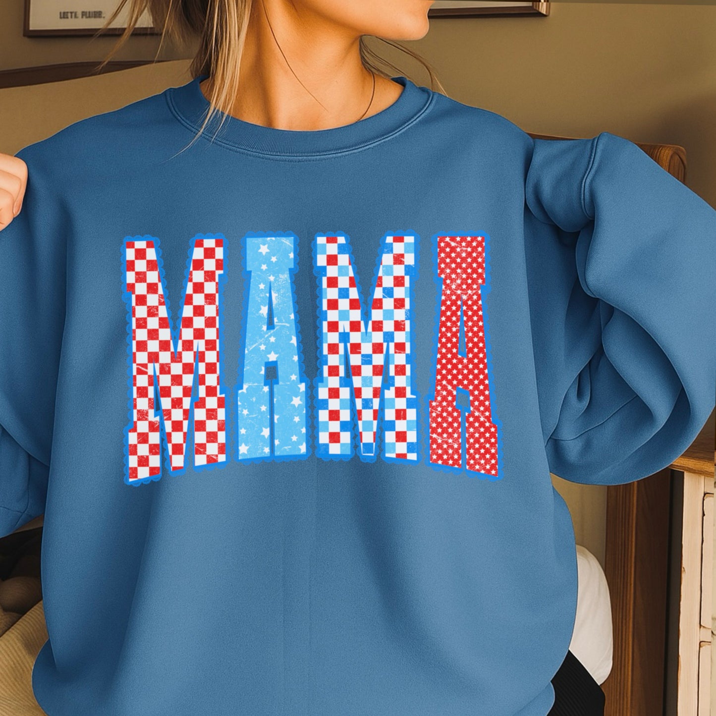 Mama Patriotic Crewneck Sweatshirt