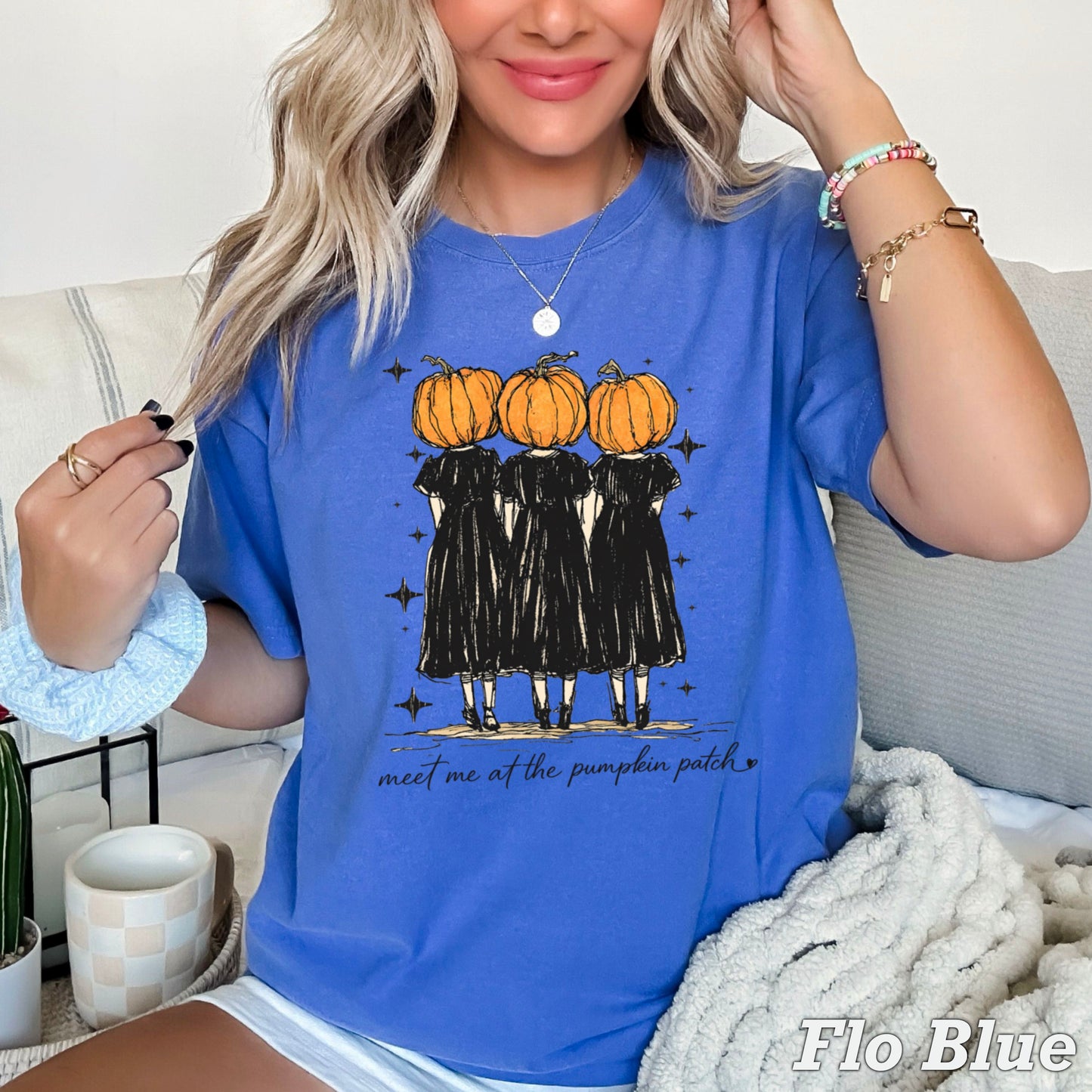 Meet Me At The Pumpkin Patch Halloween Comfort Color Graphic Tee