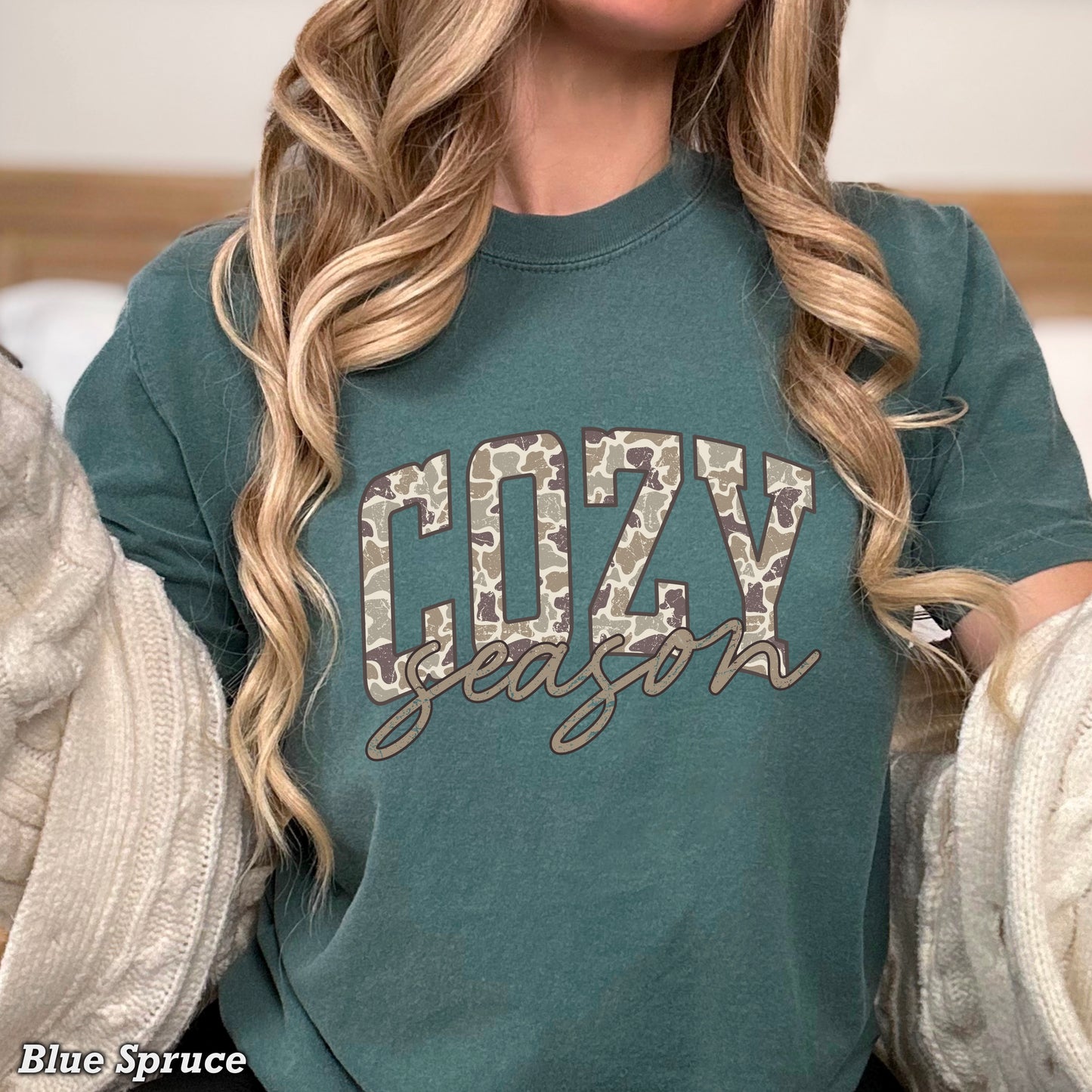 Camo Cozy Season Comfort Color Graphic Tee