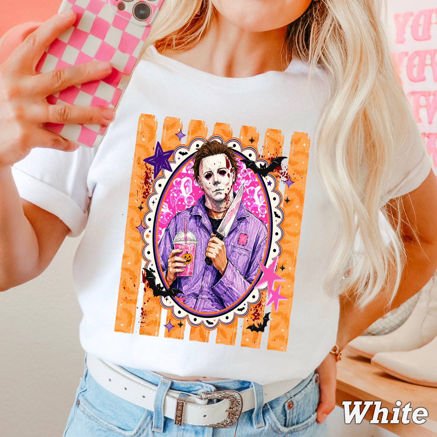 Horror Film Character Halloween Comfort Color Graphic Tee