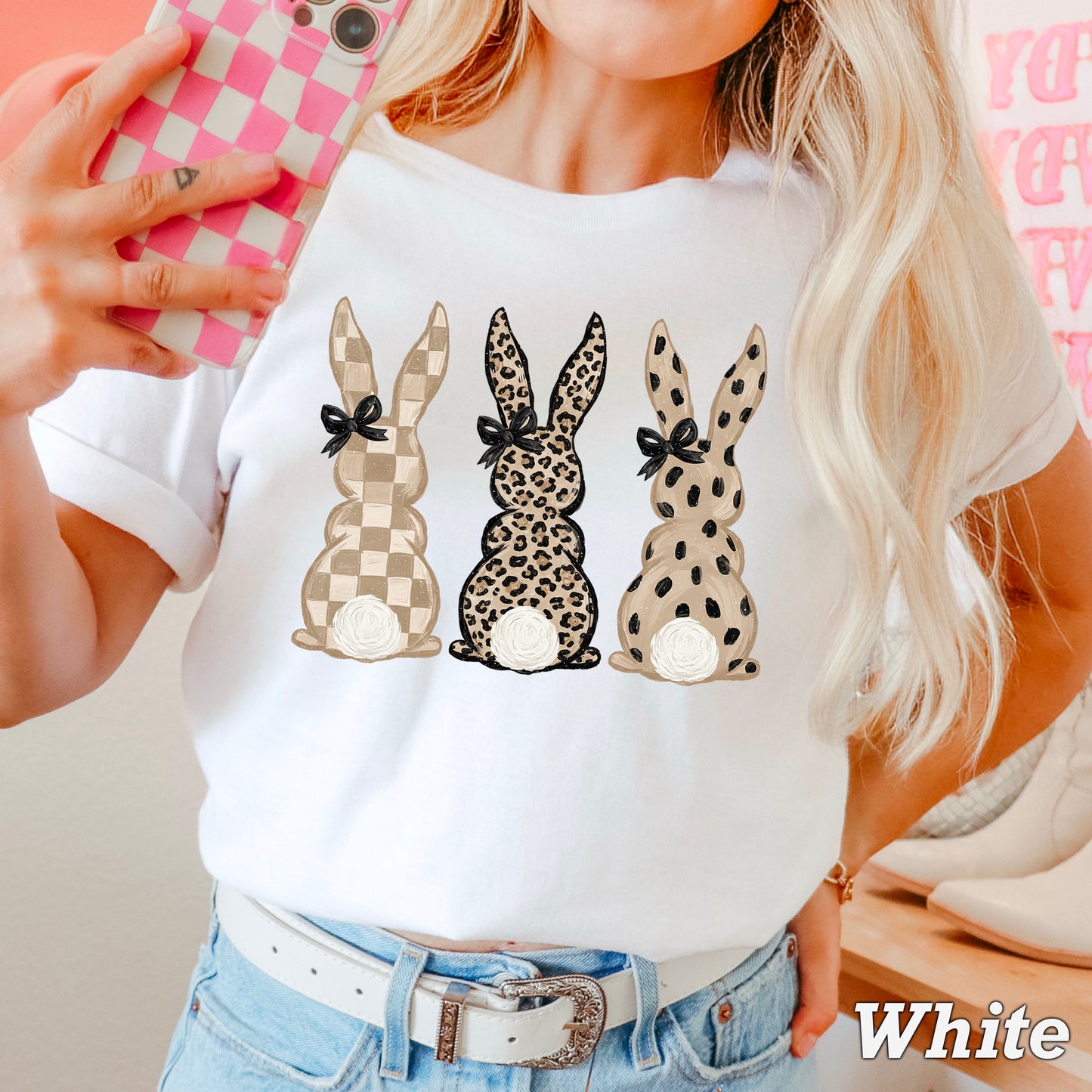 Easter Rabbit Trio Easter Comfort Color Graphic Tee