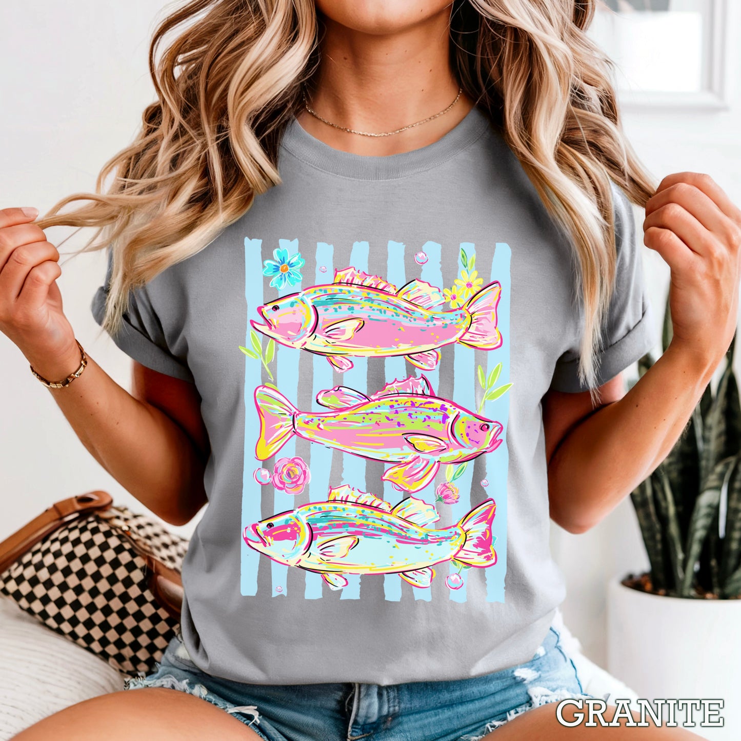Fish Trio Comfort Color Graphic Tee