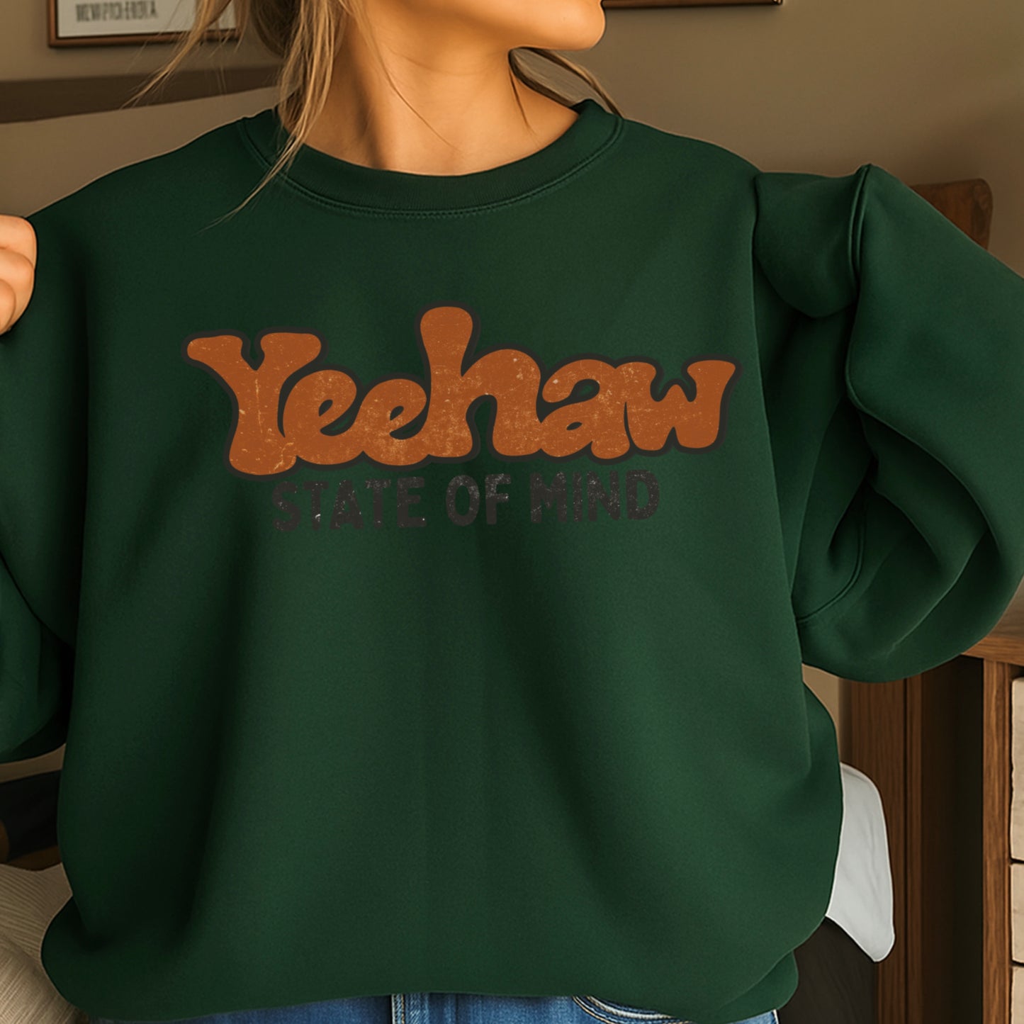 Yeehaw State Of Mind Crewneck Sweatshirt