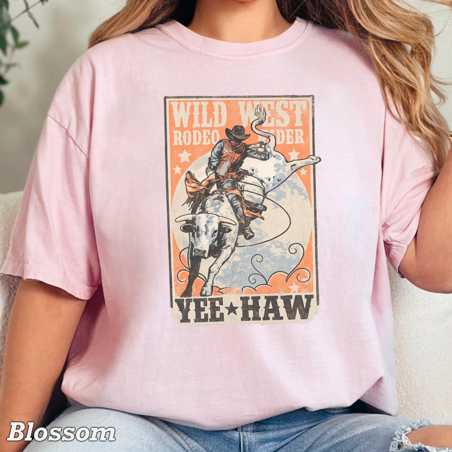 Wild West Rodeo Rider Comfort Color Graphic Tee