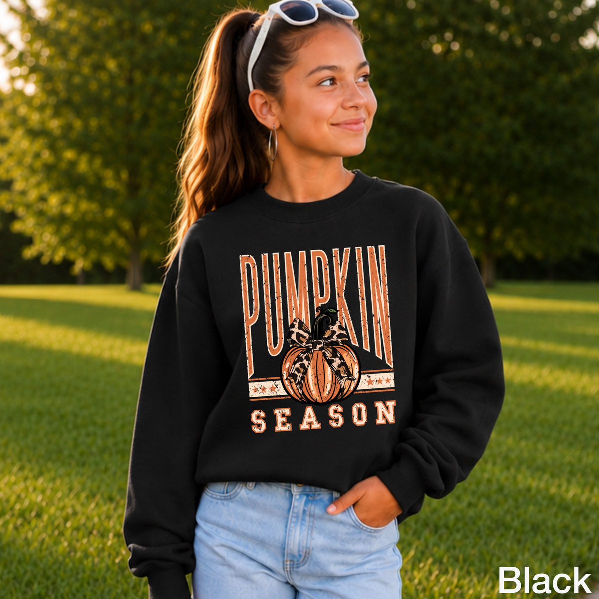 Pumpkin Season Youth Crewneck Sweatshirt