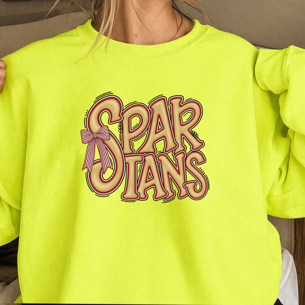 Spartans Coquette Bow Crewneck Sweatshirt