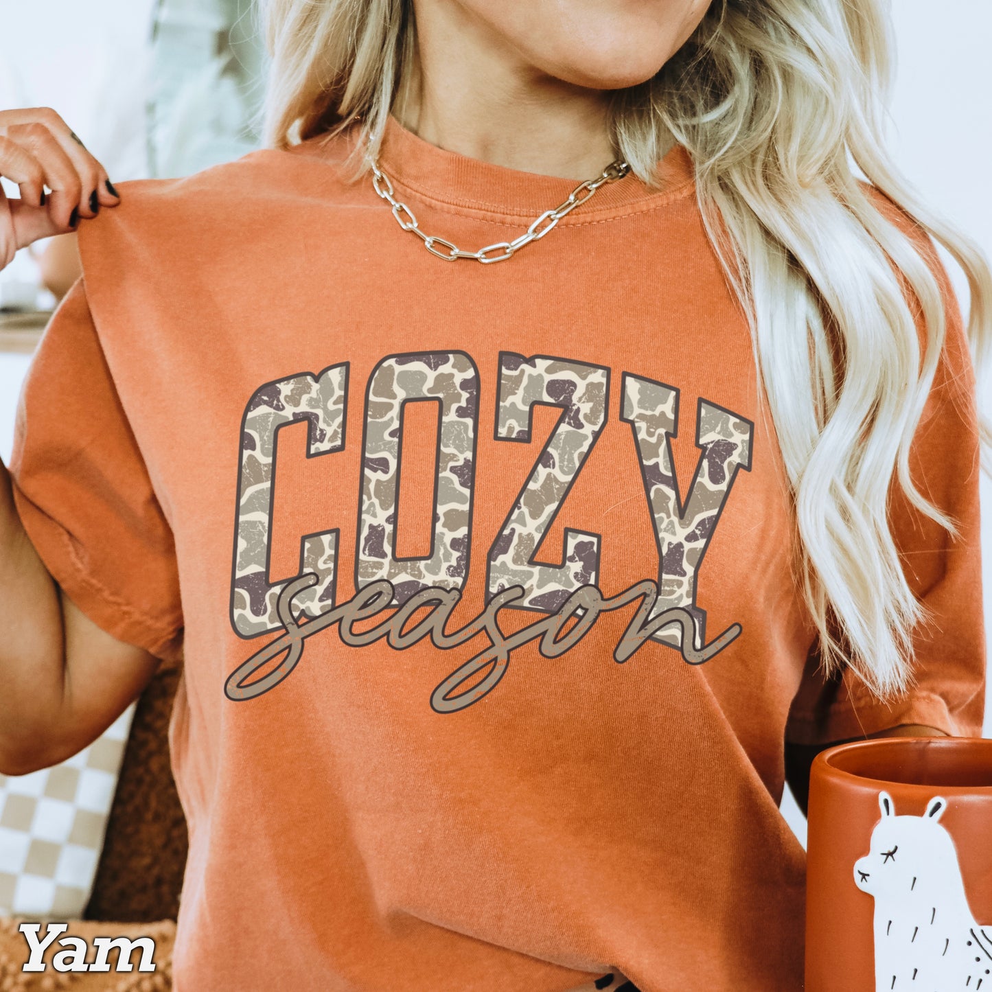 Camo Cozy Season Comfort Color Graphic Tee