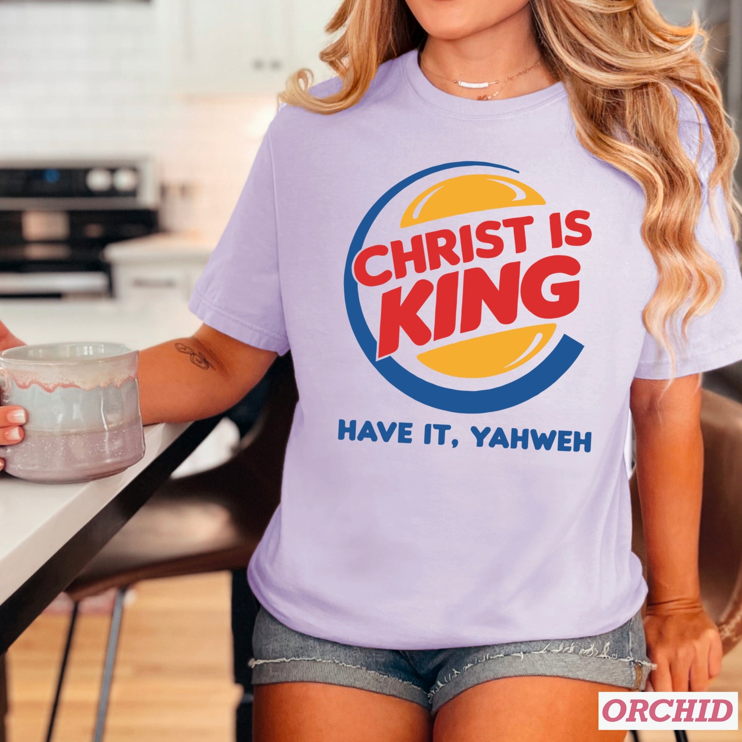 Christ Is King Christian Comfort Color Graphic Tee