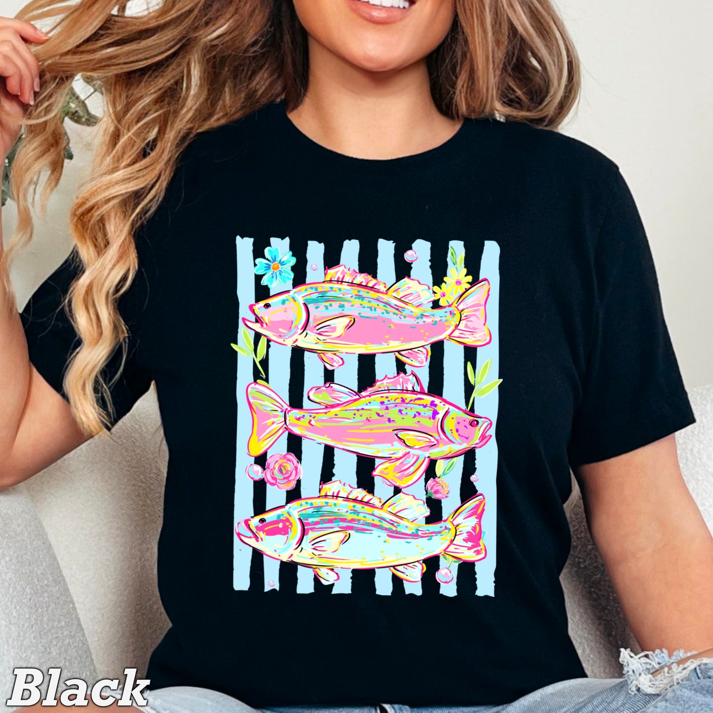 Fish Trio Comfort Color Graphic Tee
