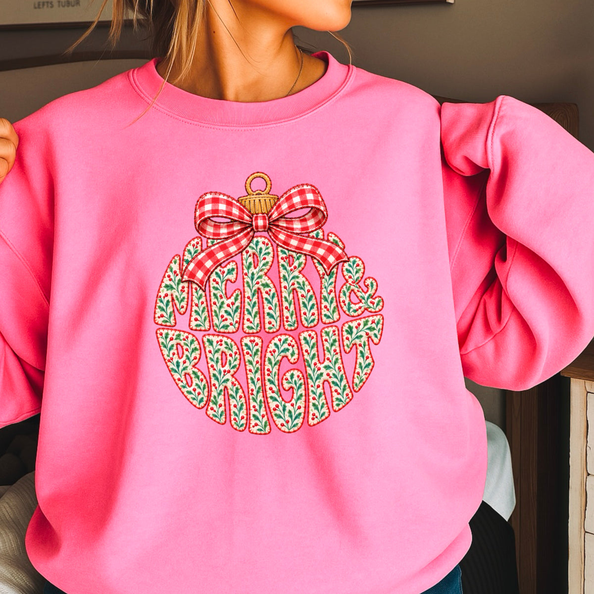 Merry & Bright Christmas Crewneck Sweatshirt