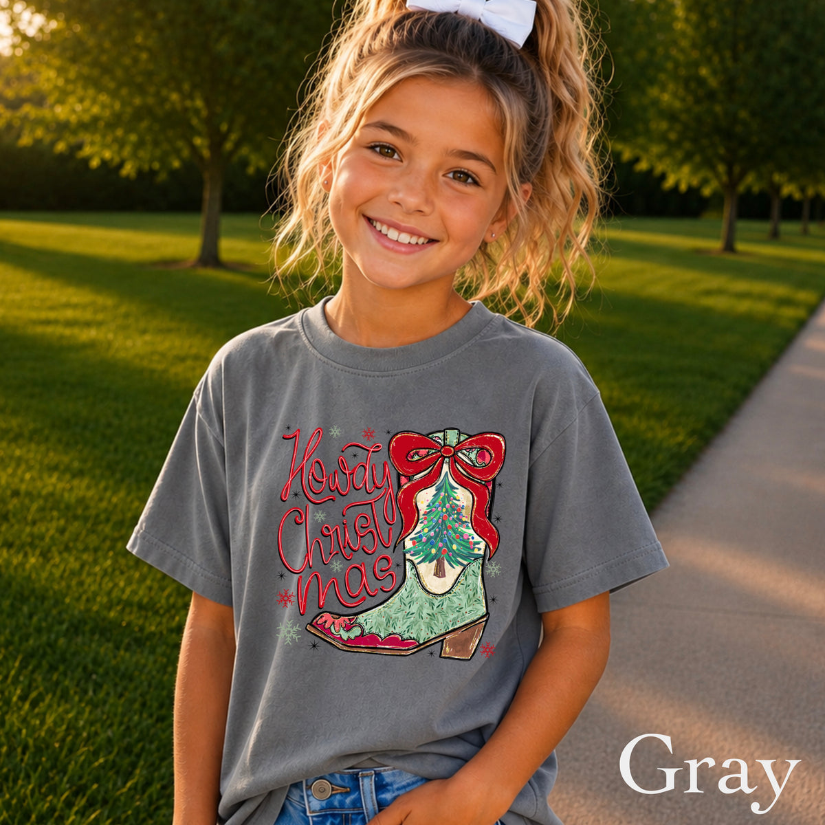Howdy Christmas Youth Comfort Color T-Shirt