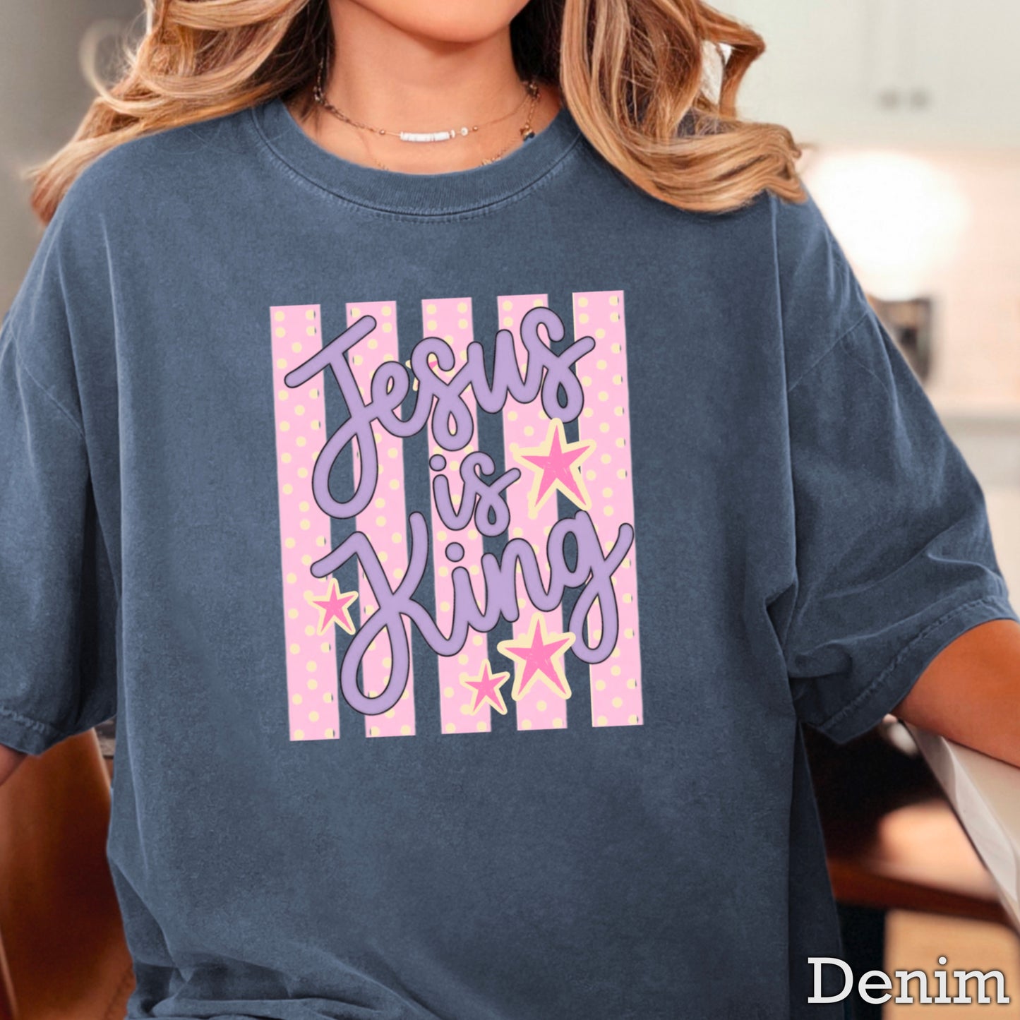 Jesus Is King Comfort Color Graphic Tee