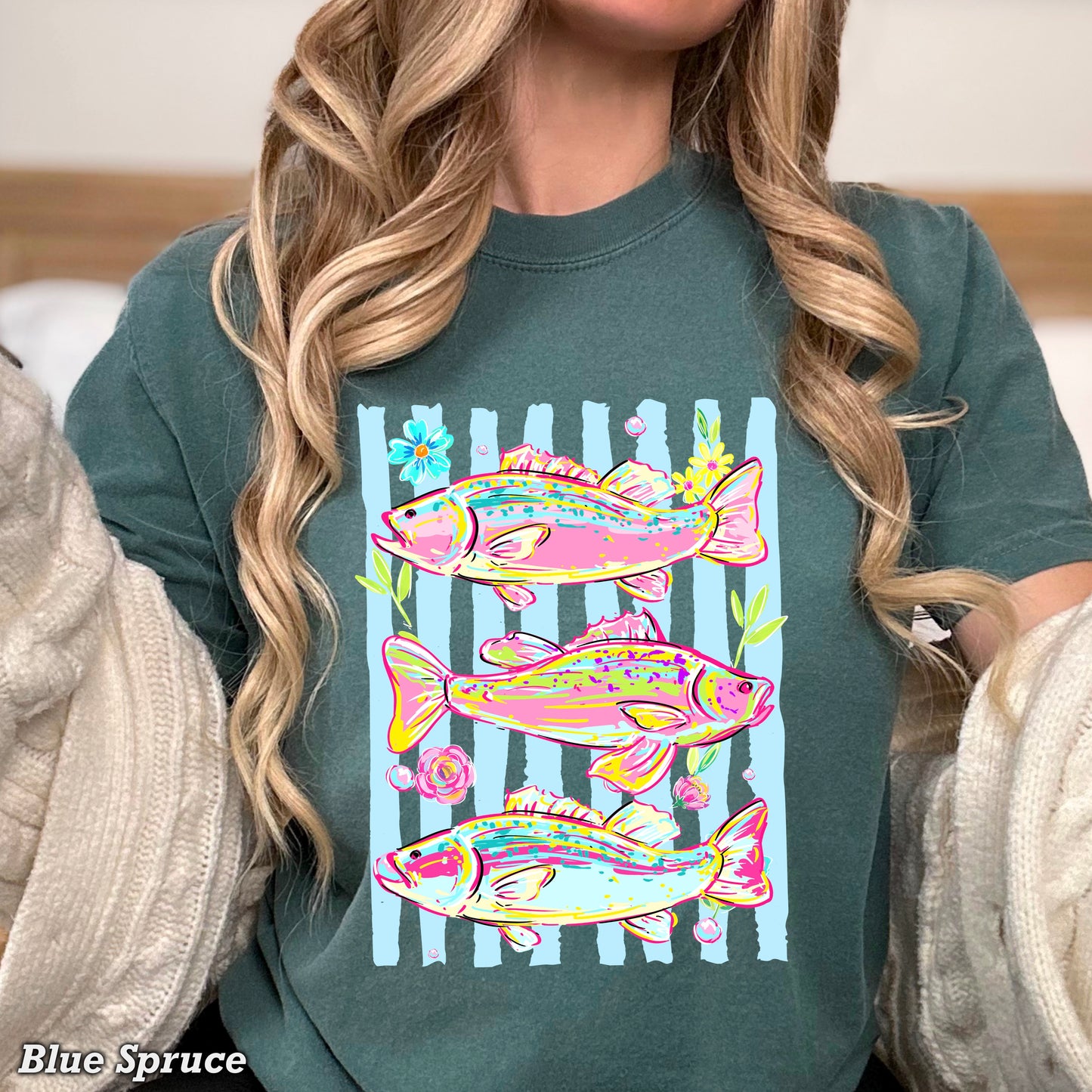 Fish Trio Comfort Color Graphic Tee