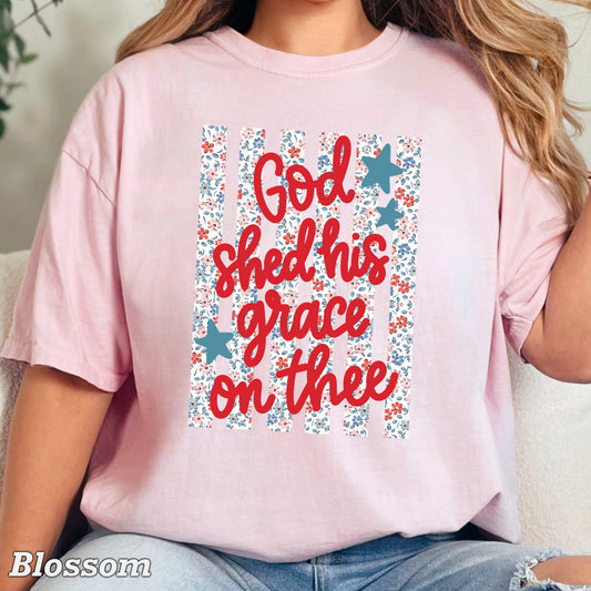 God Shed His Grace On Thee Comfort Color Graphic Tee