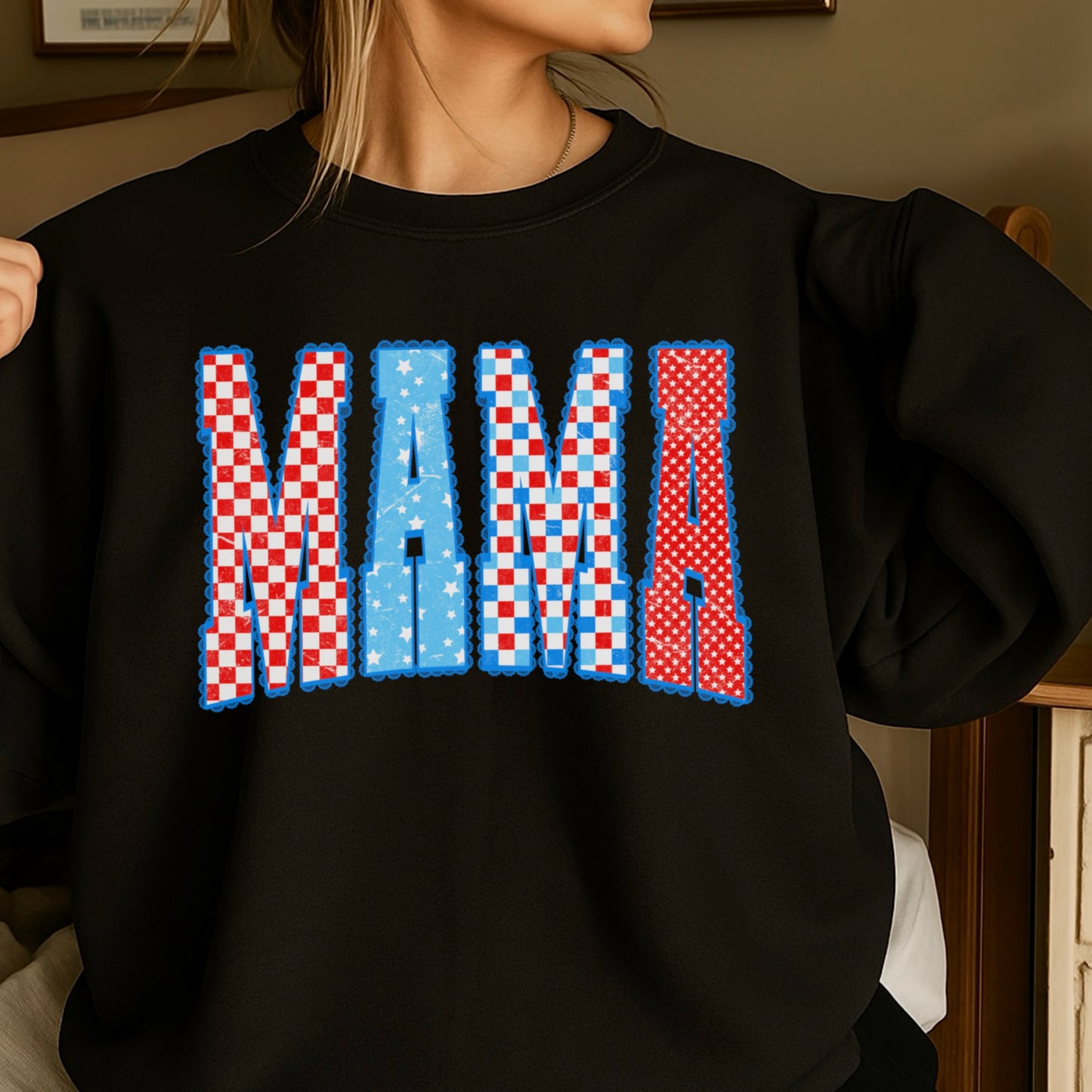 Mama Patriotic Crewneck Sweatshirt