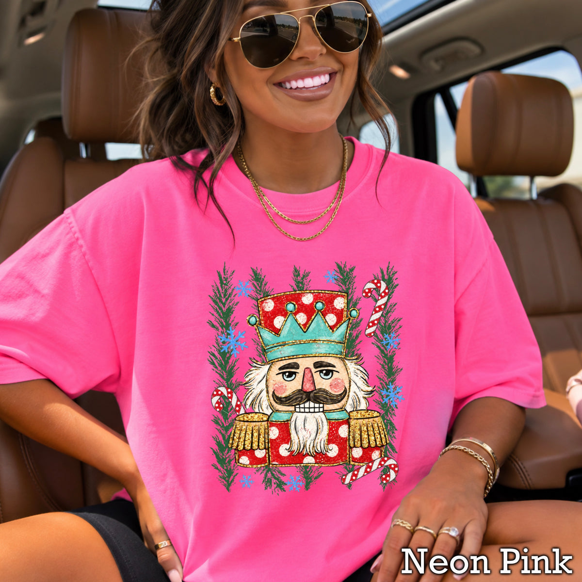Preppy Nutcracker Christmas Comfort Color Graphic Tee