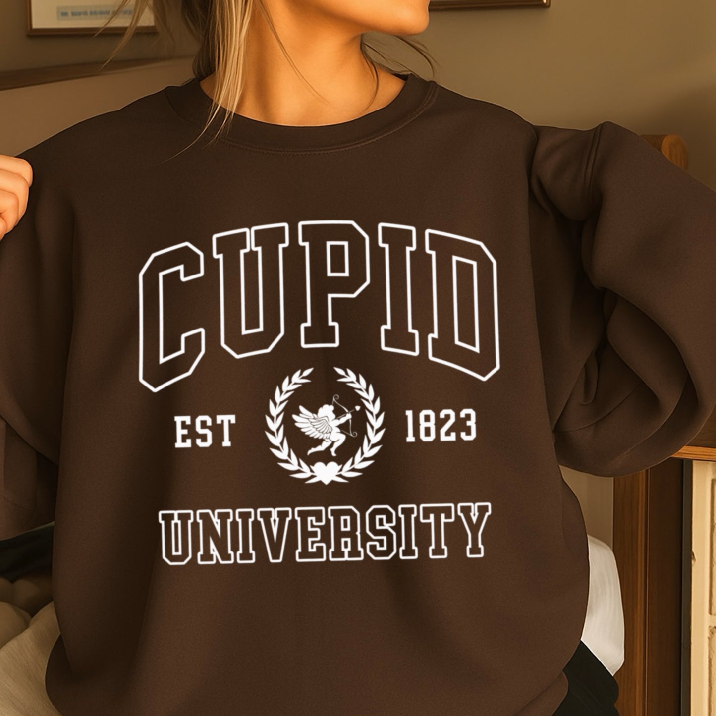 Cupid University Valentine’s Day Crewneck Sweatshirt
