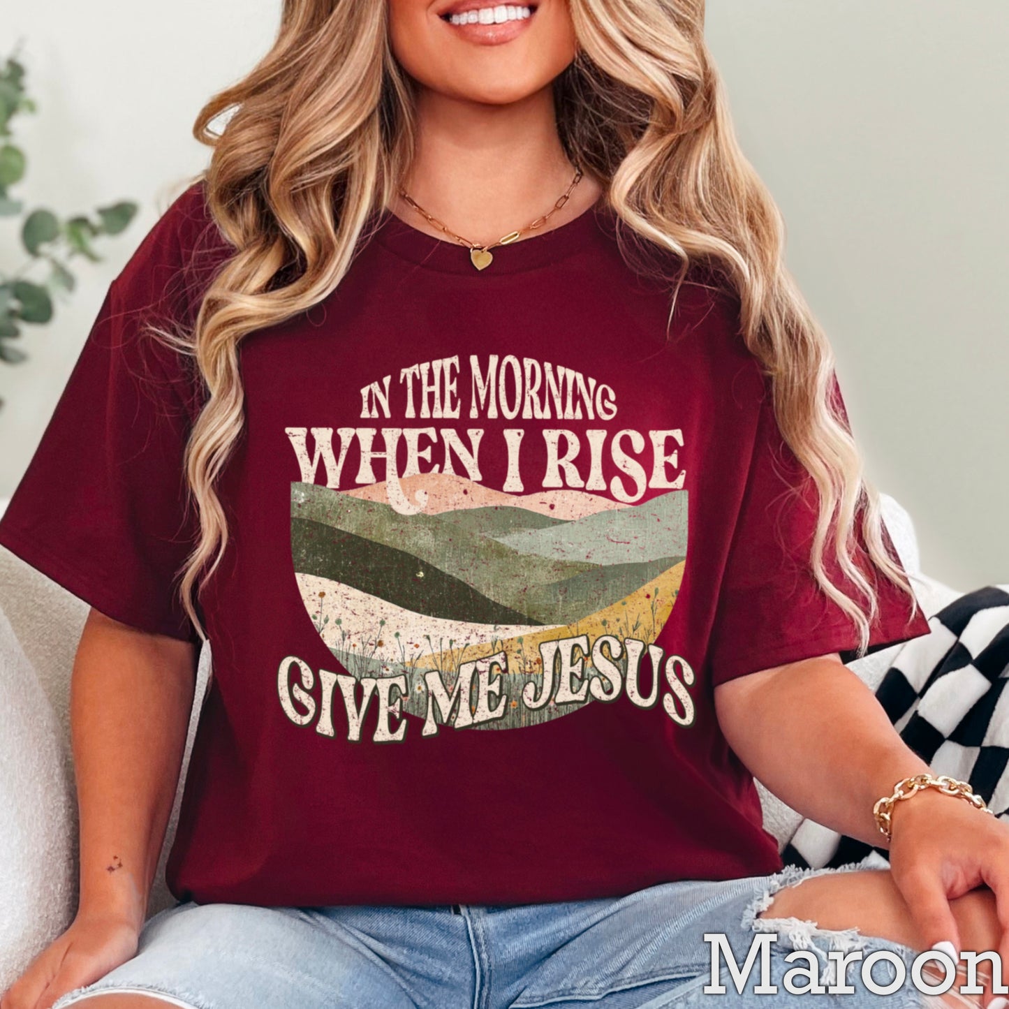 In The Morning When I Rise Give Me Jesus Christian DTF Transfer