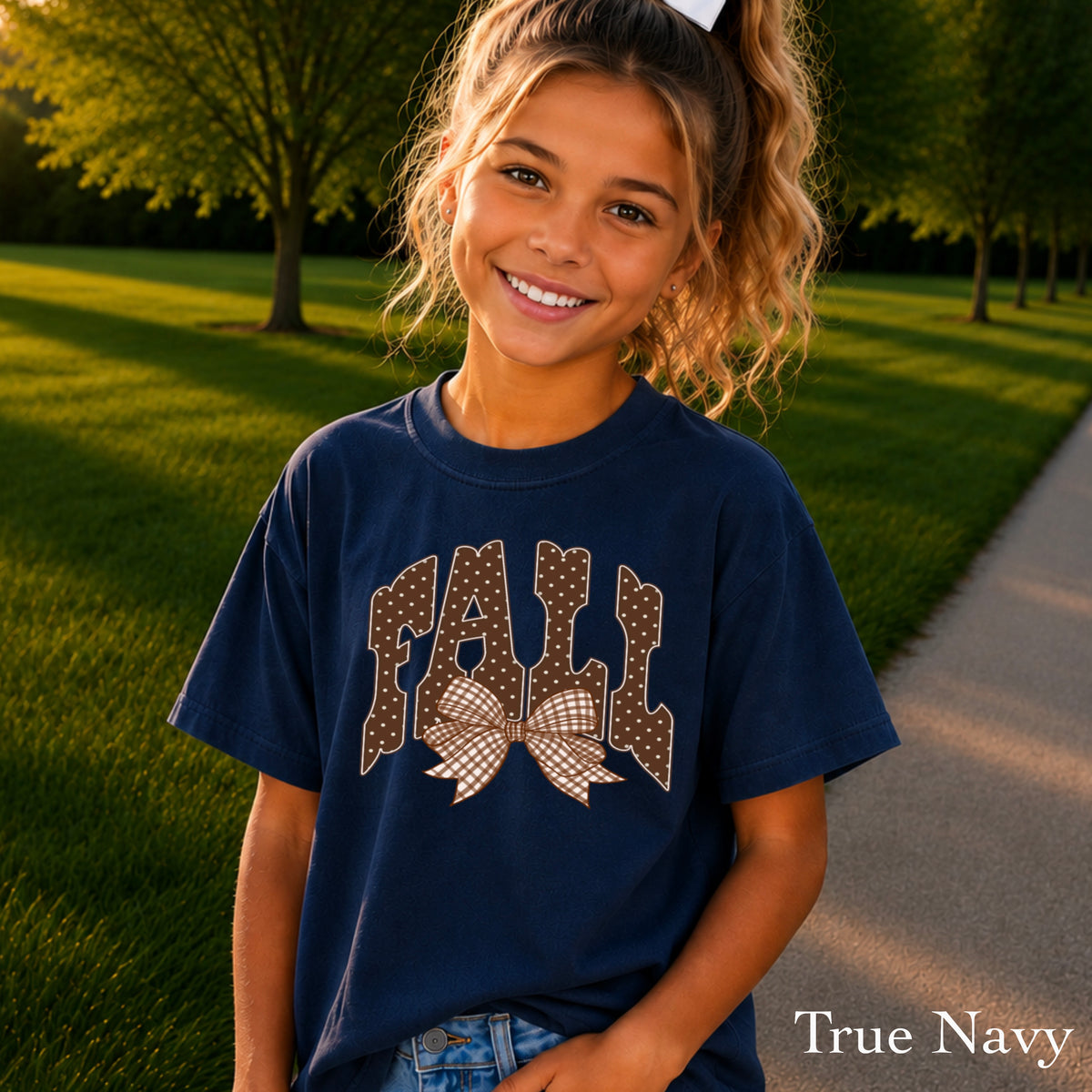 Fall Gingham Favorite Youth Comfort Color T-Shirt