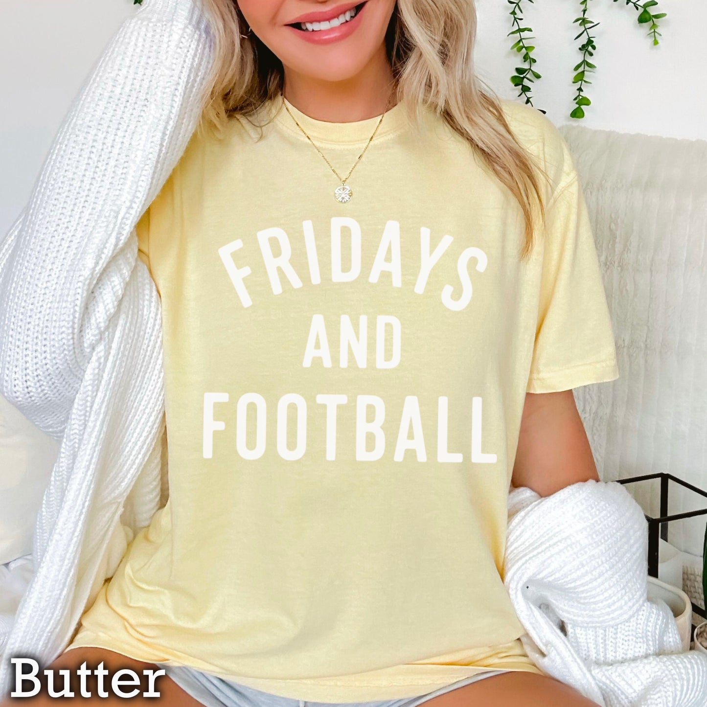 Fridays And Football Comfort Color Graphic Tee