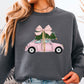 Pink Christmas Car Crewneck Sweatshirt