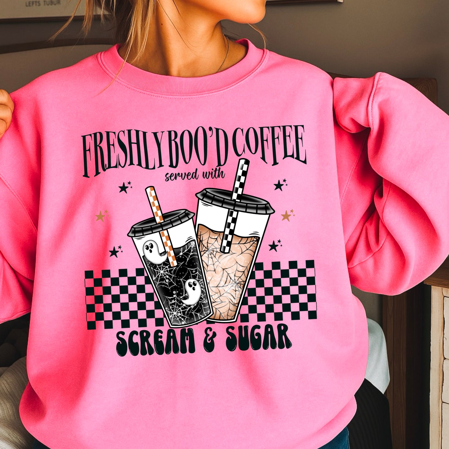 Freshly Boo’d Coffee Halloween Crewneck Sweatshirt