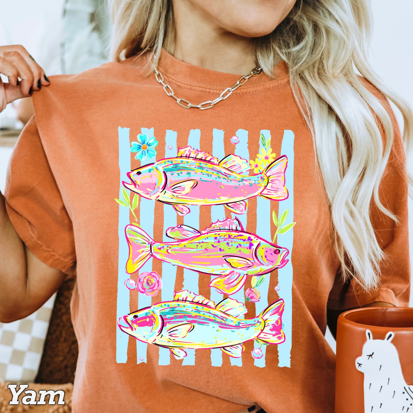 Fish Trio Comfort Color Graphic Tee
