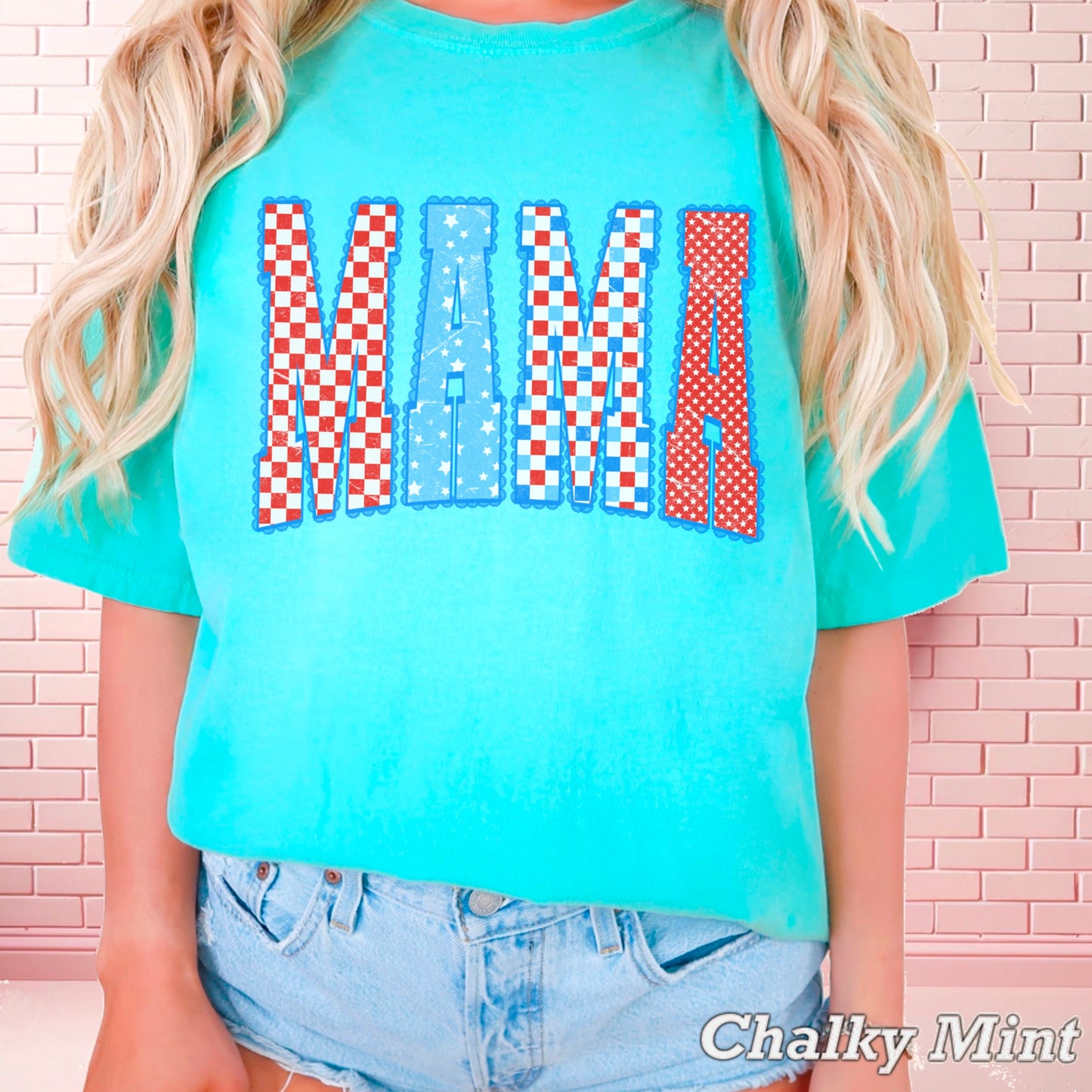 Mama Patriotic Comfort Color Graphic Tee