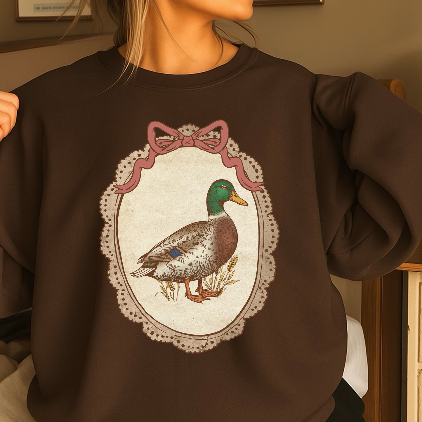 Vintage Framed Mallard Duck Crewneck Sweatshirt