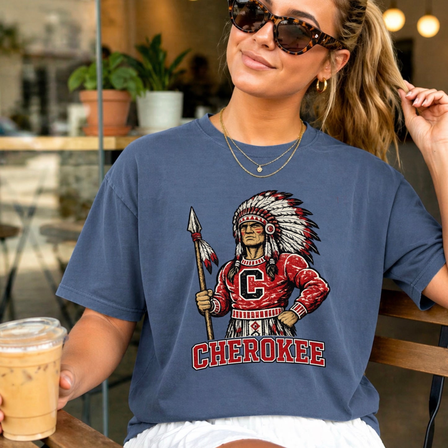 Cherokee Warriors Comfort Color Graphic Tee