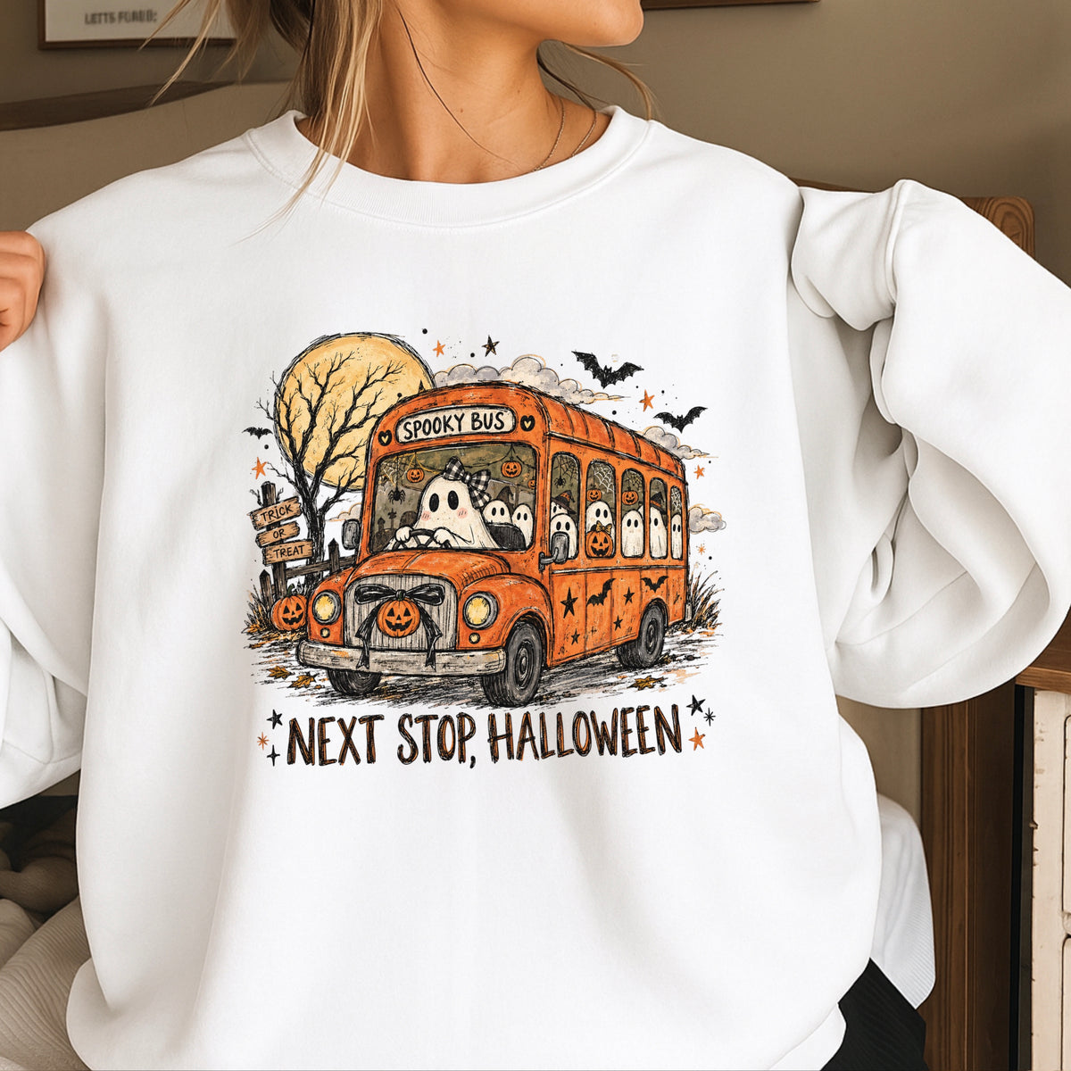 Next Stop Halloween Crewneck Sweatshirt