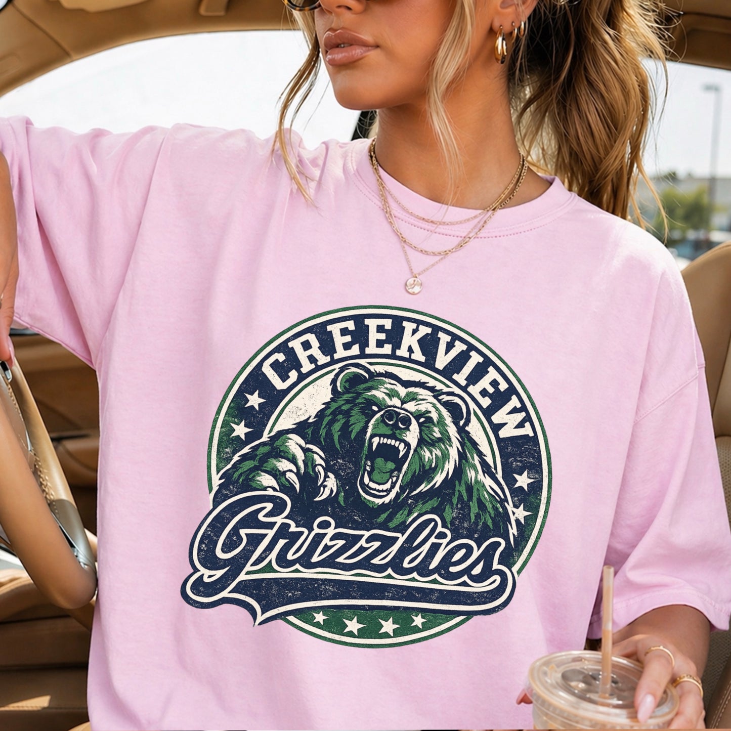 Creekview Grizzlies Comfort Color Graphic Tee