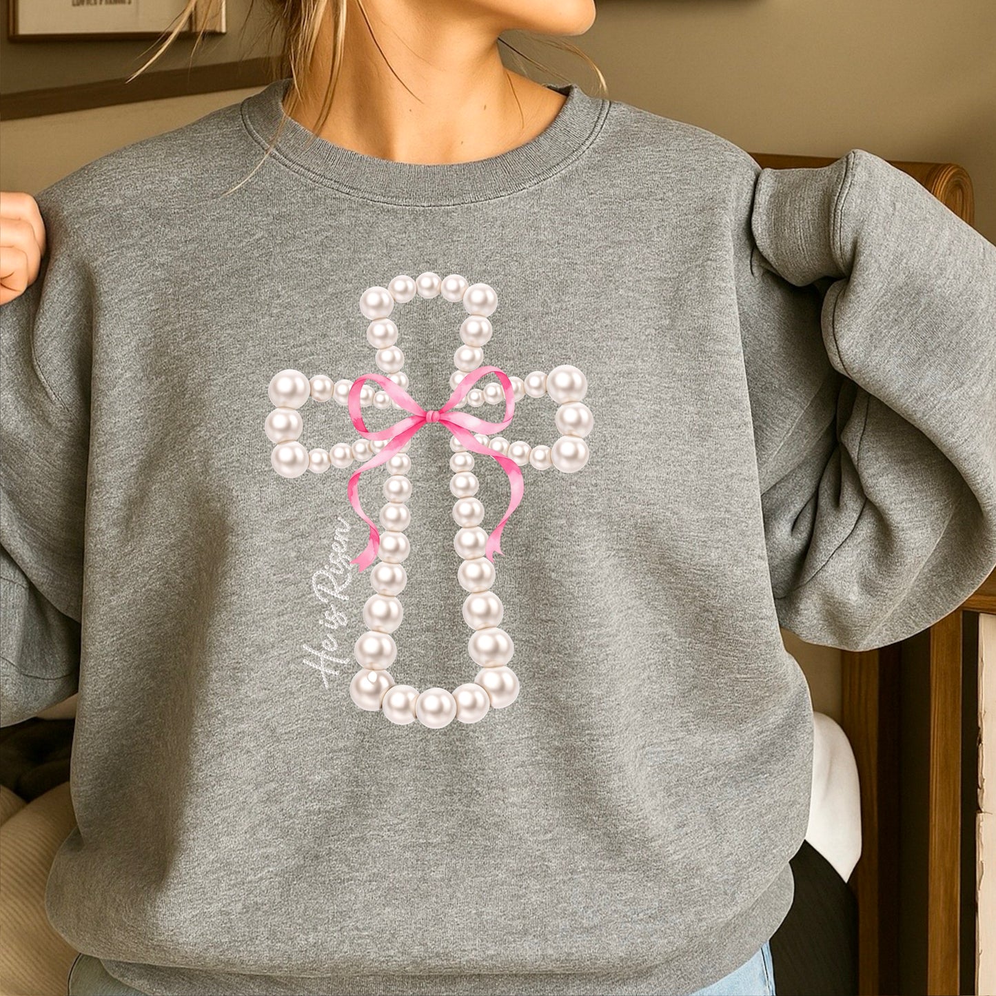 He Is Risen Easter Crewneck Sweatshirt