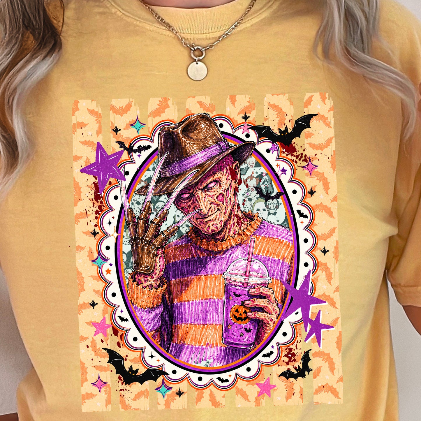 Horror Film Character Halloween Comfort Color Graphic Tee