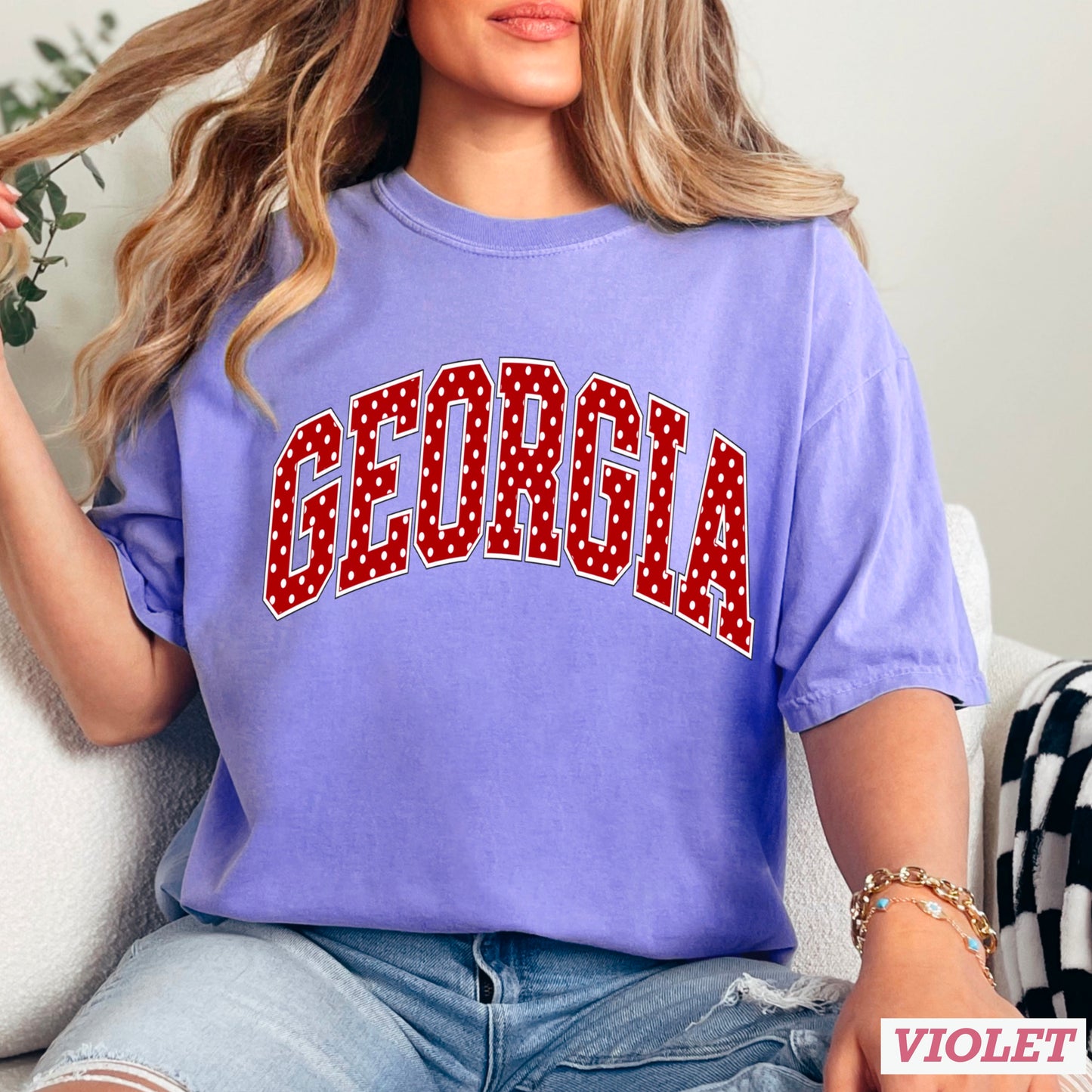 Georgia Polka Dot Comfort Color Graphic Tee