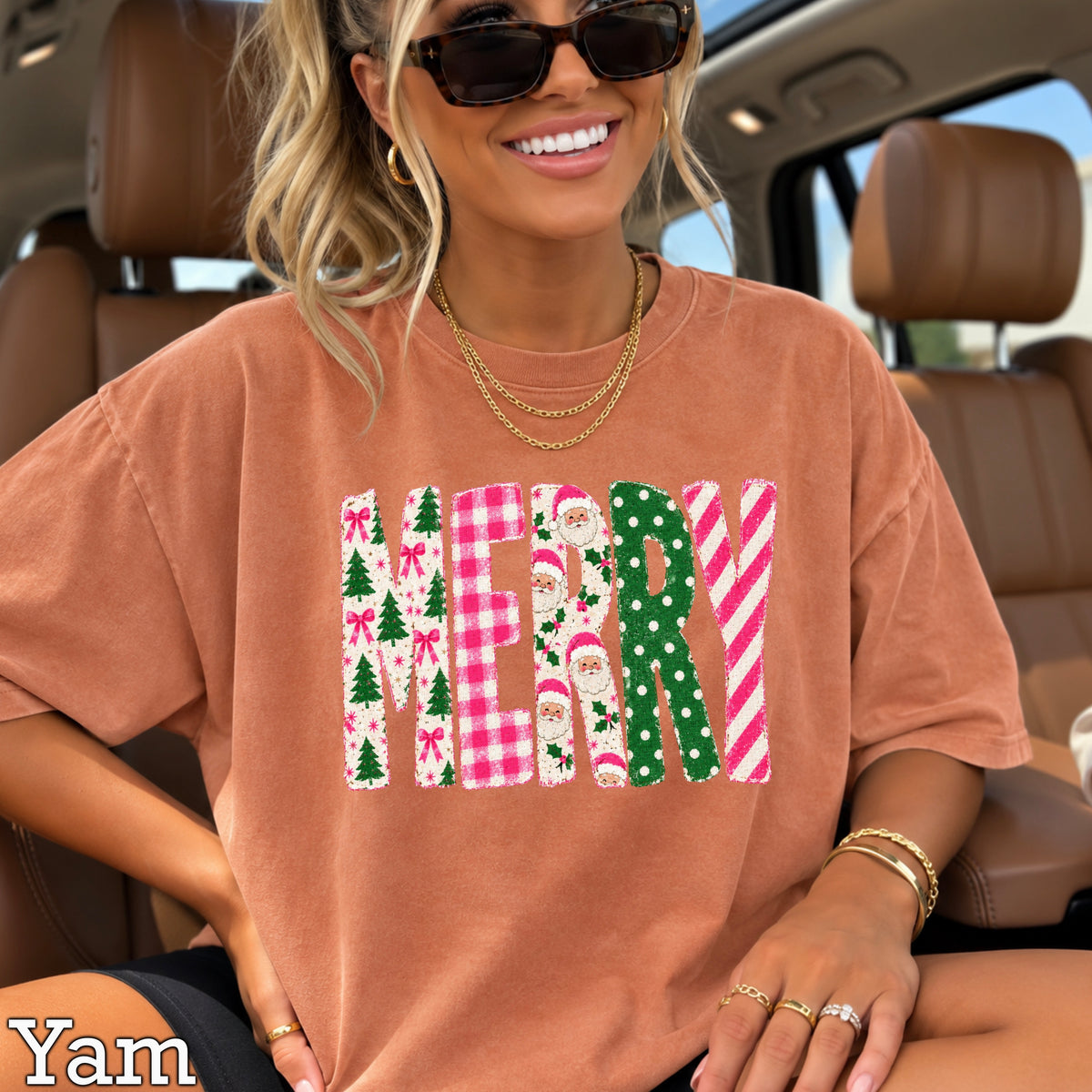 Merry Christmas Comfort Color Graphic Tee