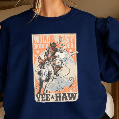 Wild West Rodeo Star Crewneck Sweatshirt