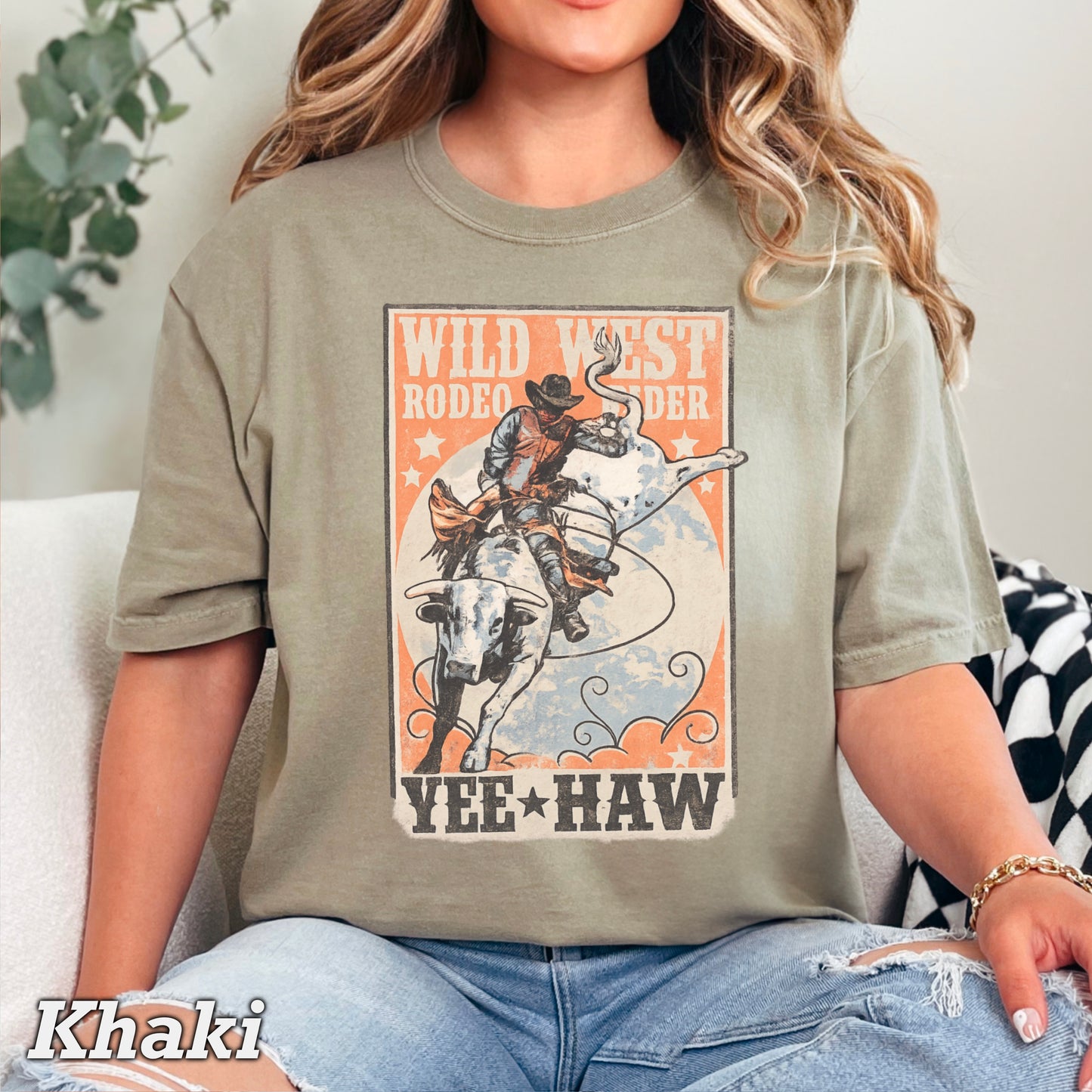 Wild West Rodeo Rider Comfort Color Graphic Tee