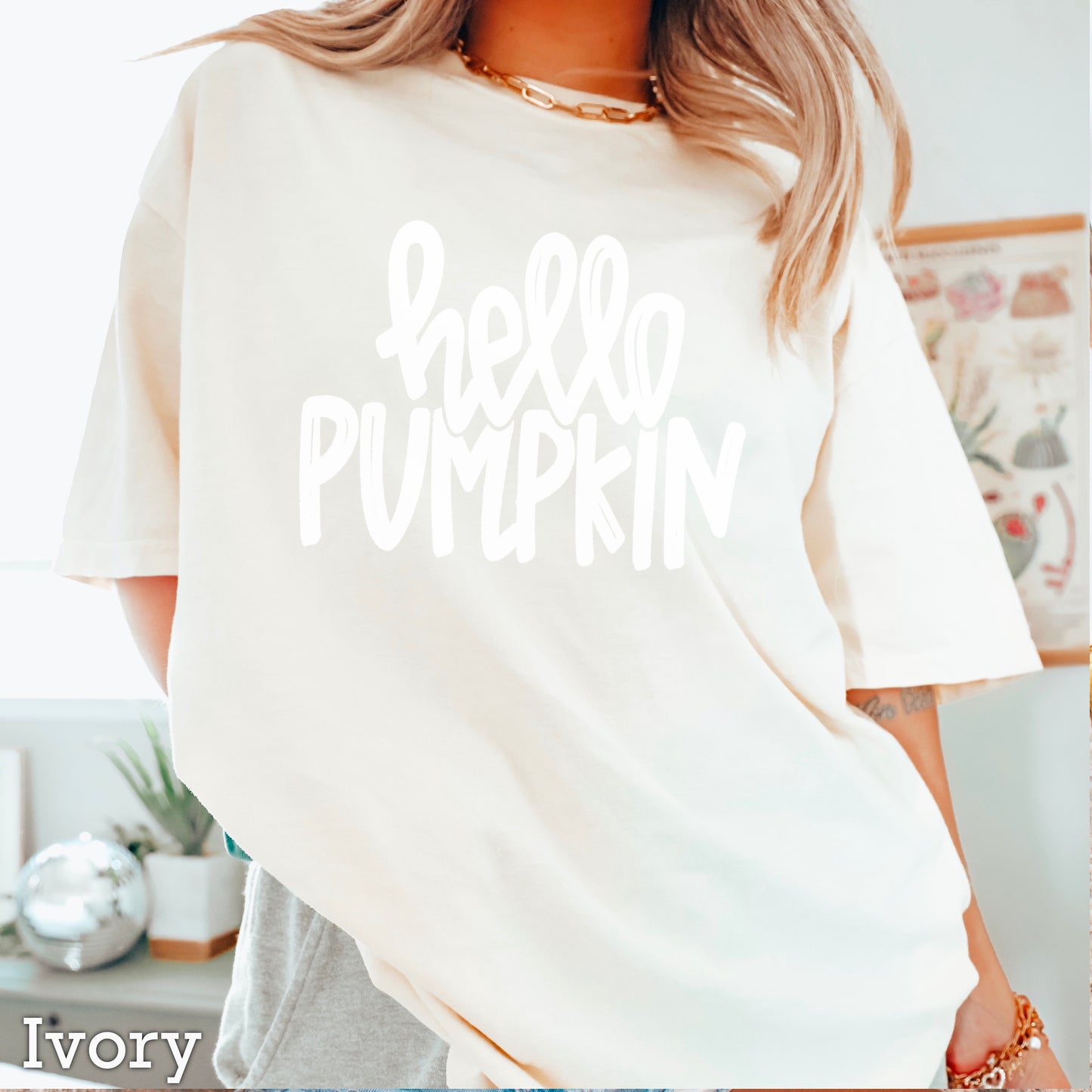 Hello Pumpkin Comfort Color Graphic Tee