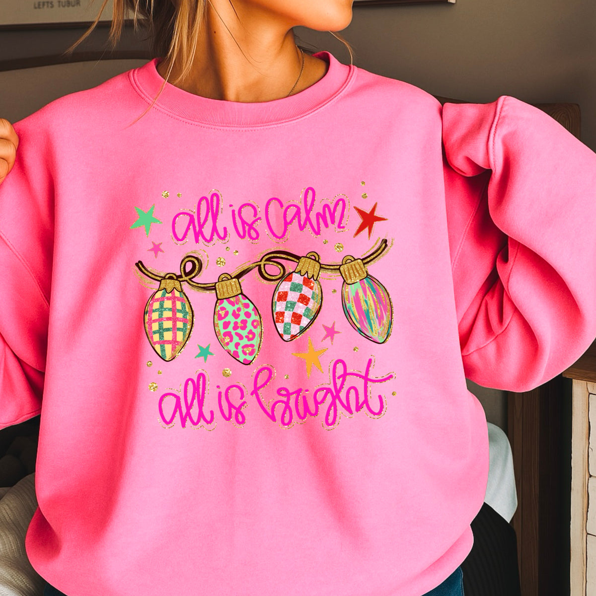 All Is Calm Christmas Crewneck Sweatshirt