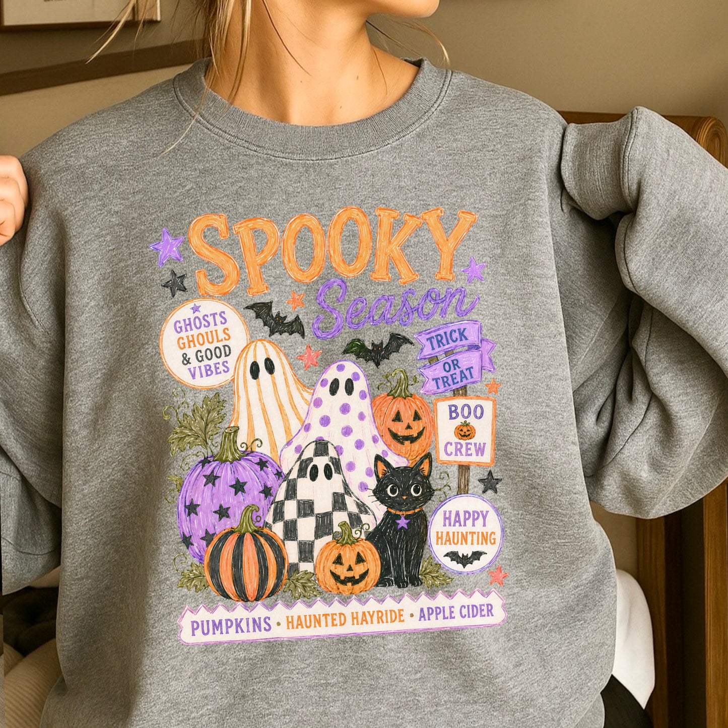 Spooky Season Halloween Crewneck Sweatshirt