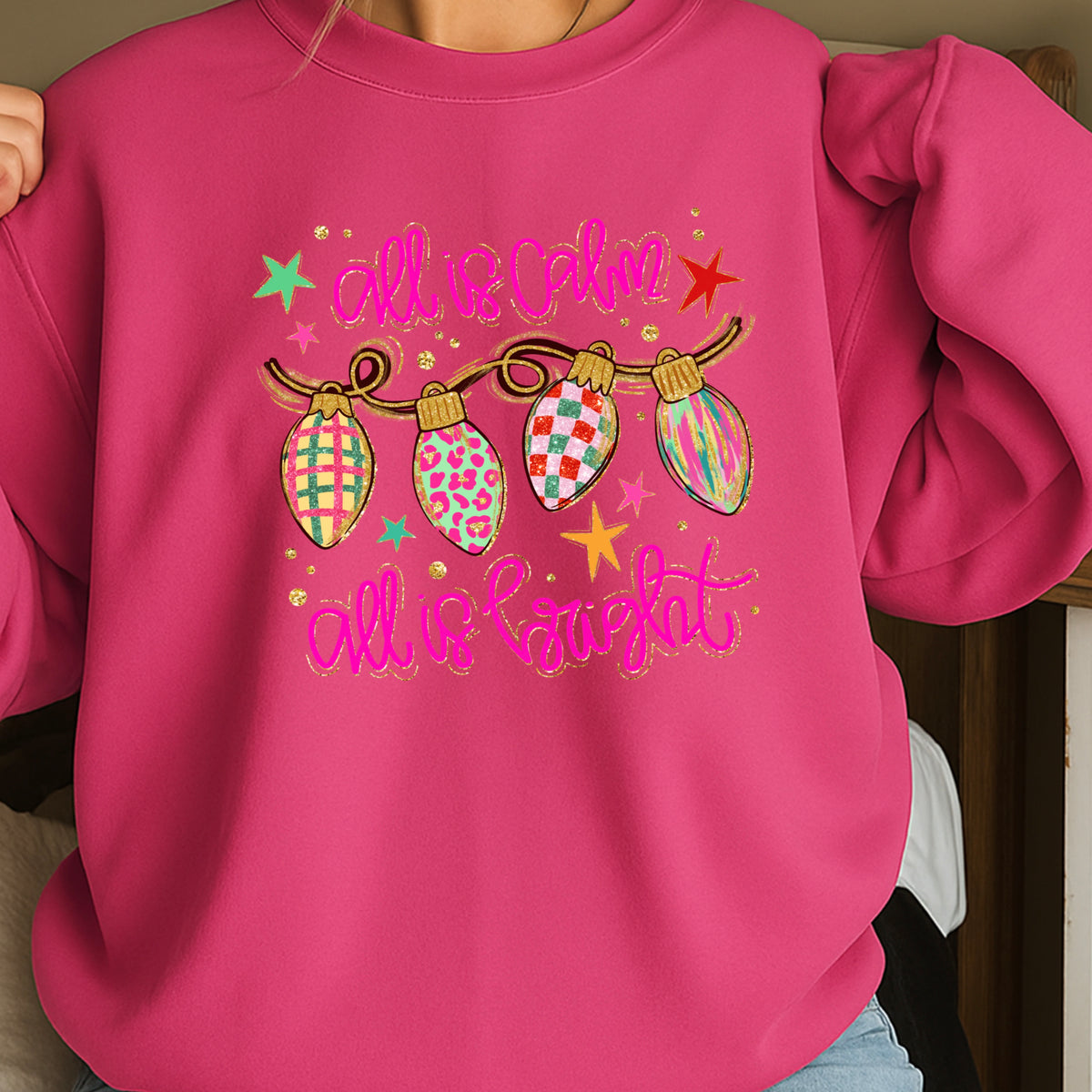 All Is Calm Christmas Crewneck Sweatshirt