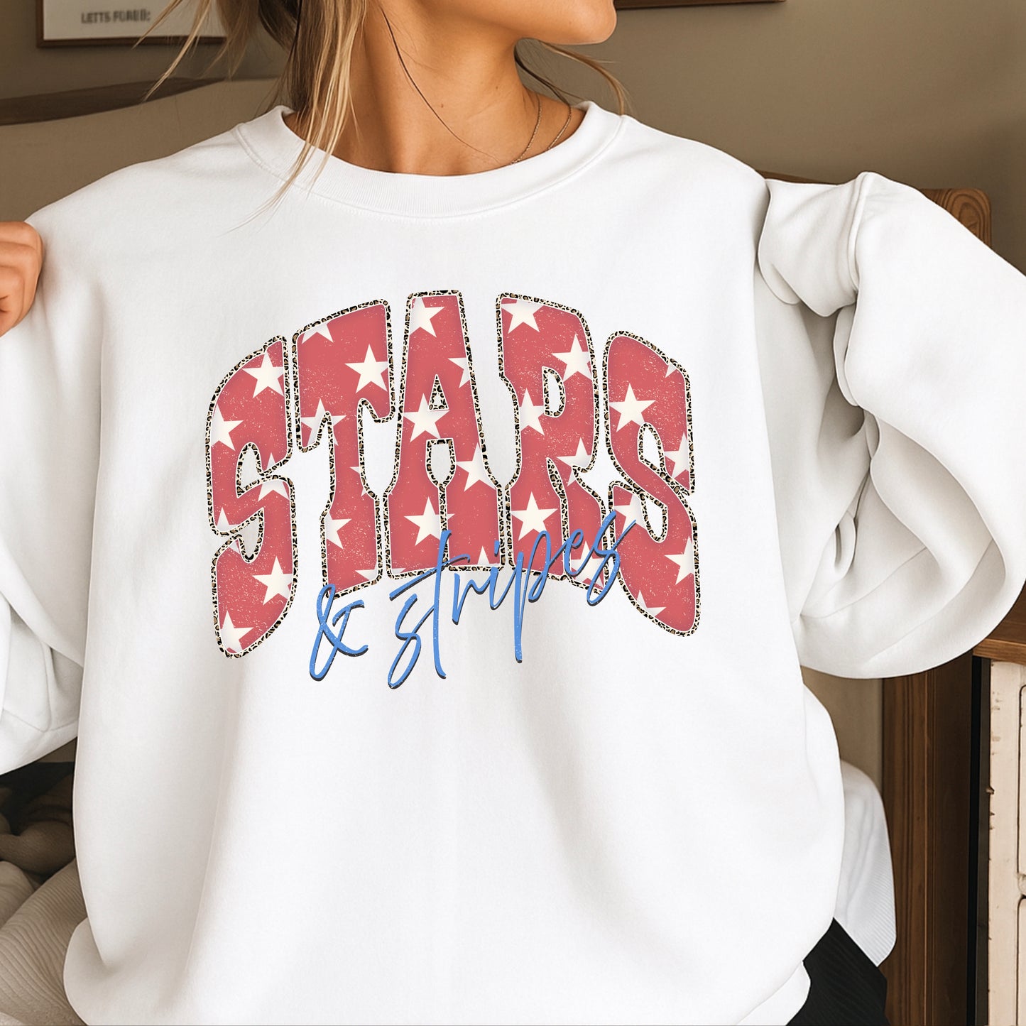 Stars & Stripes July4th Crewneck Sweatshirt