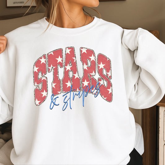 Stars & Stripes July4th Crewneck Sweatshirt