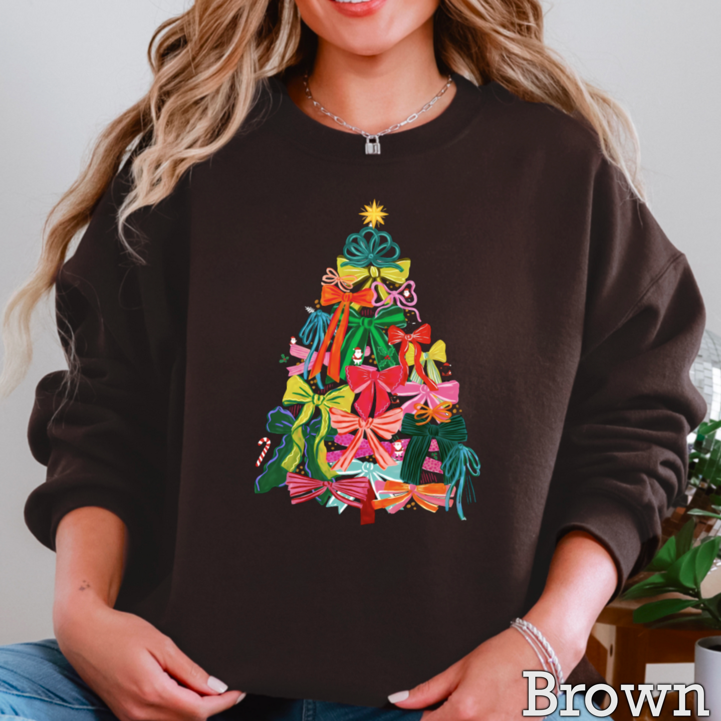 Bow Christmas Tree Crewneck Sweatshirt