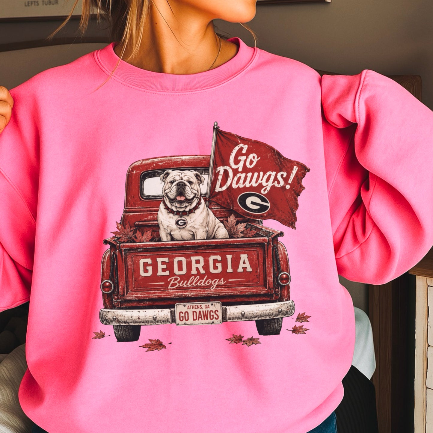 Red & Black Pickup Truck Crewneck Sweatshirt