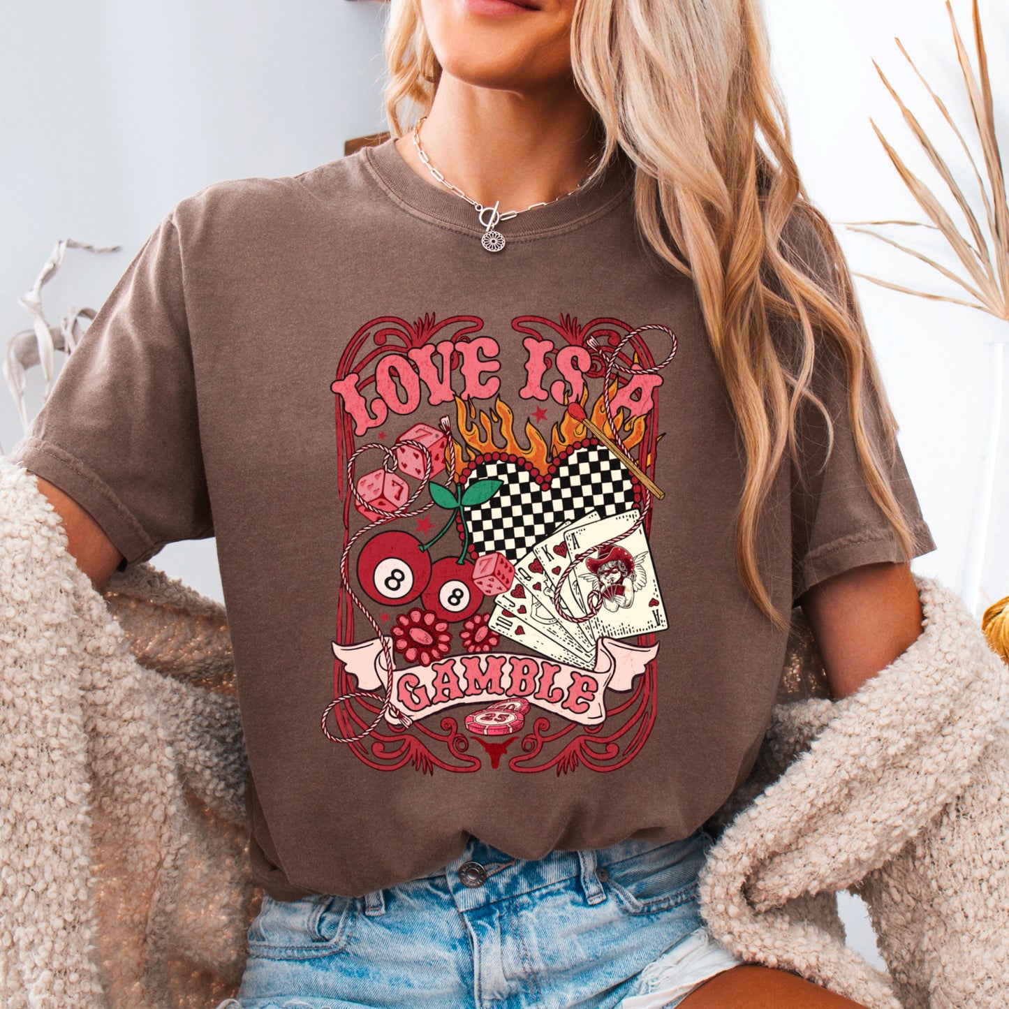 Love Is A Gamble Comfort Color Graphic Tee