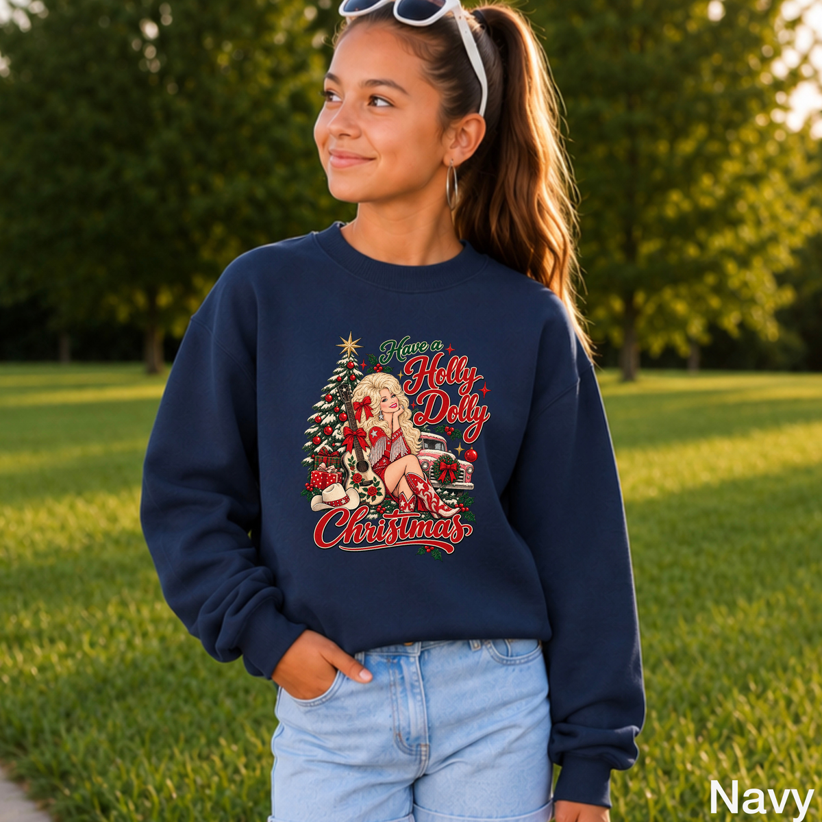 Have A Holly Christmas Youth Crewneck Sweatshirt